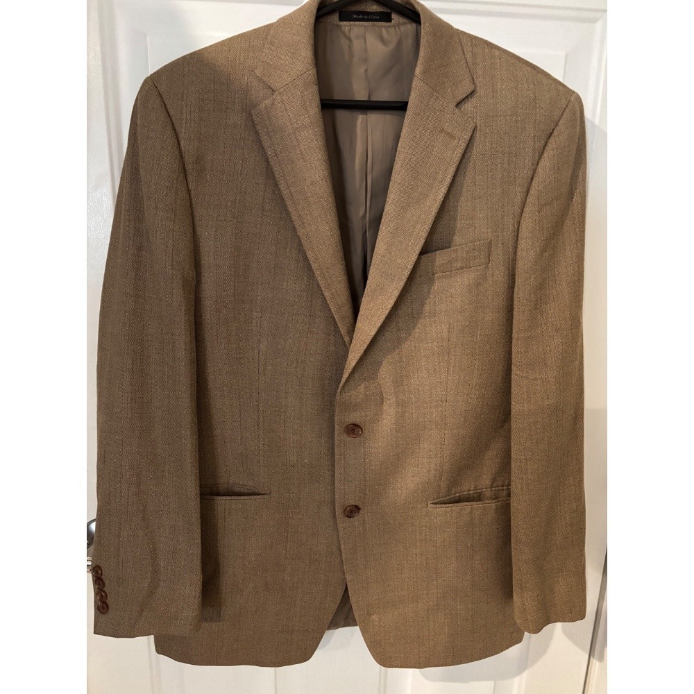 Lauren Ralph Lauren‎ Herringbone Sport Coat Two Button Brown Business Casual 42L